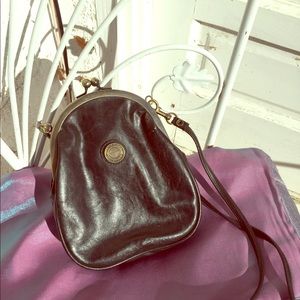 1880 Capezio black leather snap cross body bag
